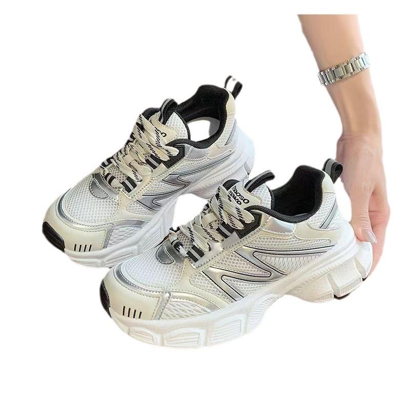 Platform casual sports shoes women's new student versatile running shoes breathable dad shoes women's height-increasing shoes