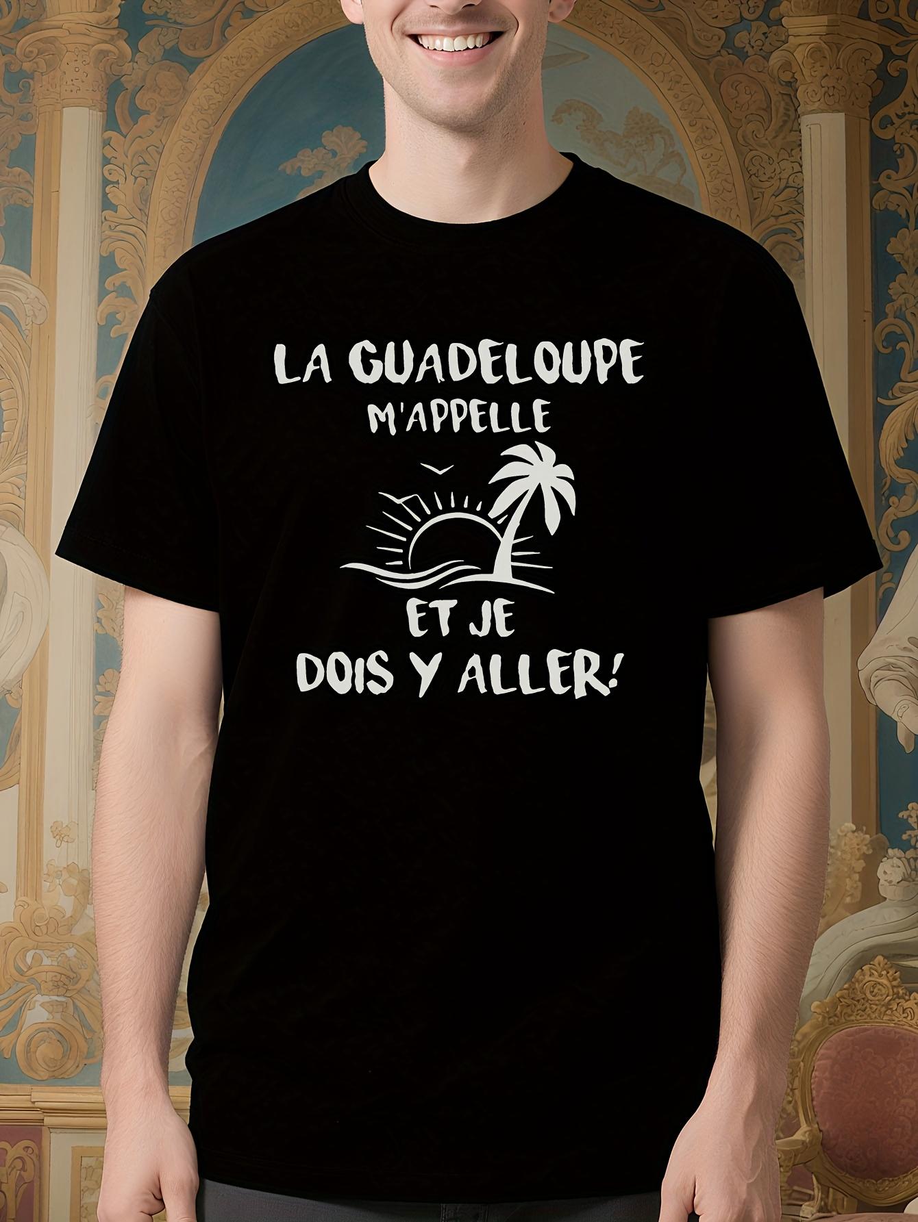 Tshirt - Black with White La Guadeloupe Mappelle Text and... M