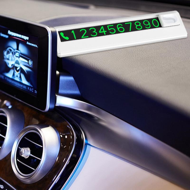 Mini Luminous Car Styling Temporary Stop Parking Card Sticker Automobile Phone Telephone Number Card License Plate Accessories