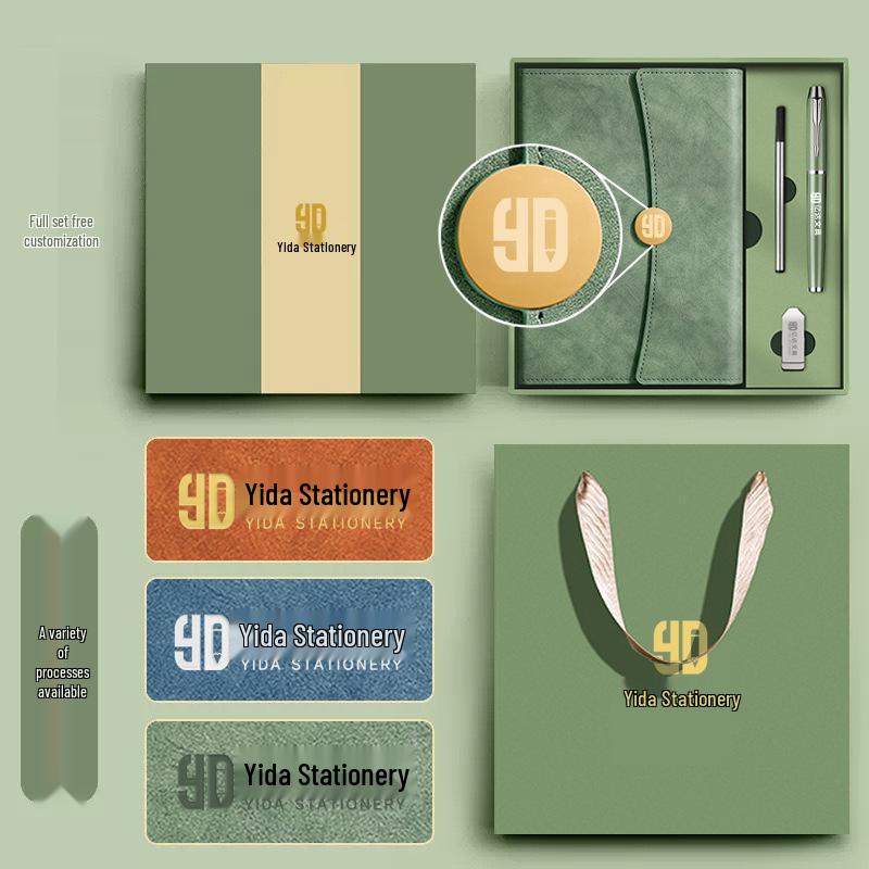 Conjunto de Presente Caderno A5 Dobrável em Três e Copo Térmico – Lembrança Corporativa Personalizada com Logotipo