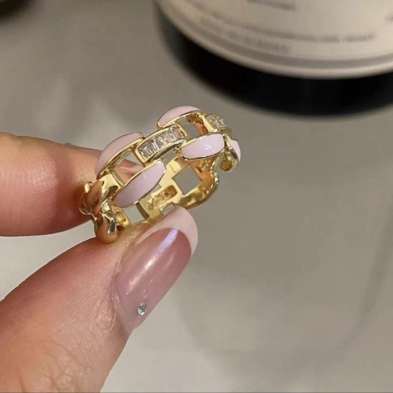 Chic Copper Geometric Design Pearl Silver Ring For Women Perfect For Ins Fashion 2022