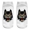 Cute Casual Work Business Cotton Socks 3D Wolf Head Print Medium Sports Socks 