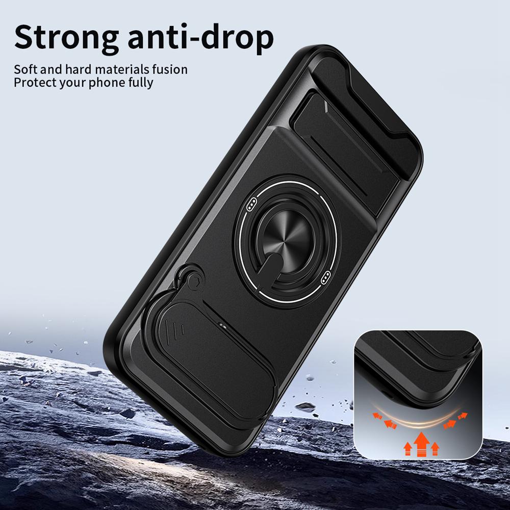 KEYSION Magnetic Phone Case for Google Pixel 9 10 Pro XL 10 9 Pro Slide Camera Protection Upright Stand 360°Ring Shockproof Cover