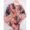 Women Cotton Hippie Summer Peach Sleepwear Animal Print Long Maxi Caftan Dress CKFTN-SCRN-FULL-BUYIT-114