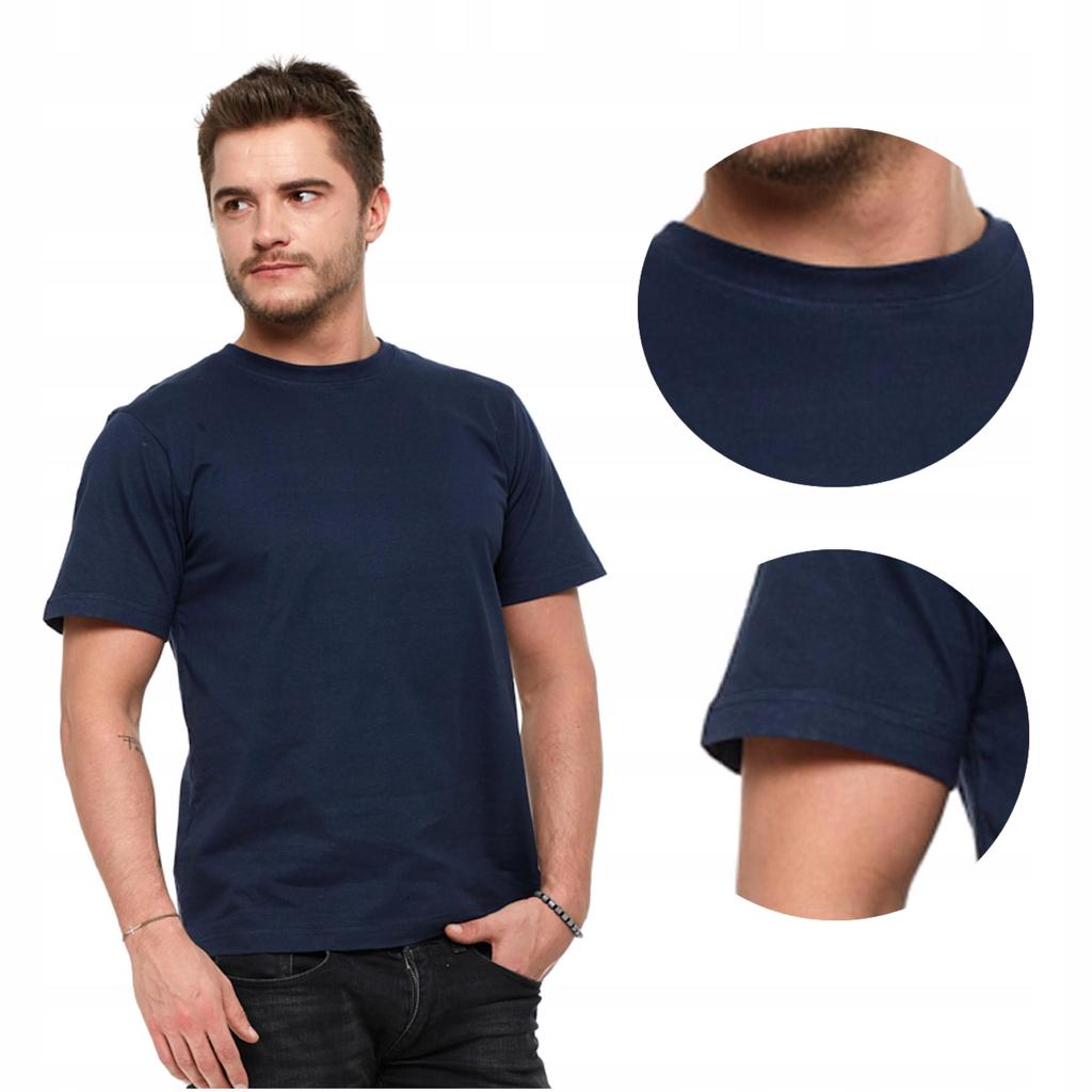T-Shirt Men's Cotton Short Sleeve M Navy
