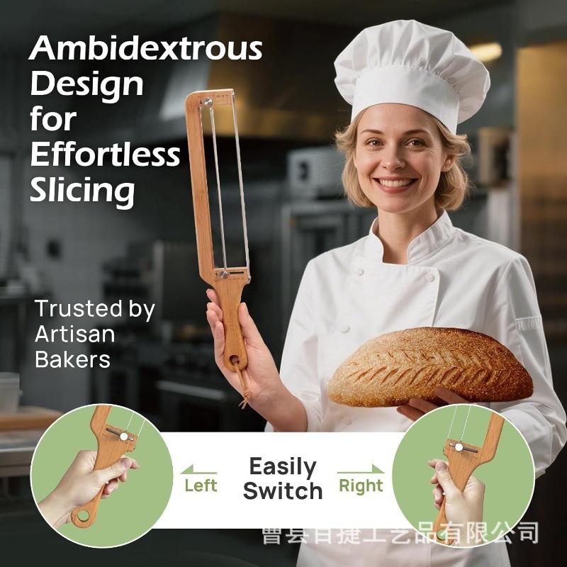 Wooden Bread Saw Bow Handle Adjustable Bread Saw Household Kitchen Bread Baguette Cutting Tool