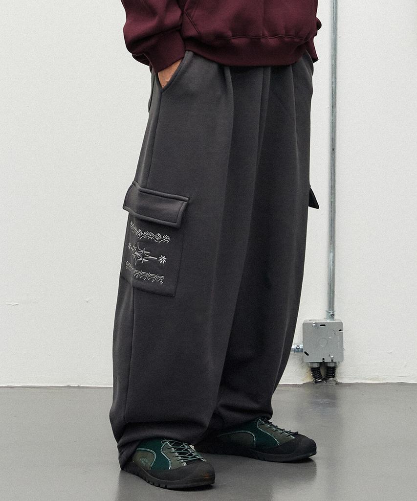 GAKKAI UNIONS Nostar One-Pleat Balloon Sweat Cargo Pants Magnet Gray