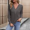 2025 New V-Neck Women's Pullover Hoodie - European & American Style, Autumn Commute