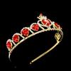 1pc Red Crown Shaped Birthday Gift Princess Headband Elegant Party Headwear Accessory Fashionable Women Royal Hair Decoration