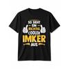 Men's Funny Beekeeper Gift T-Shirt with German Beekeeping Saying 'So Seht Ein Richtig Cooler Imker' - Bee & Honey Print, Black with Yellow Lettering,