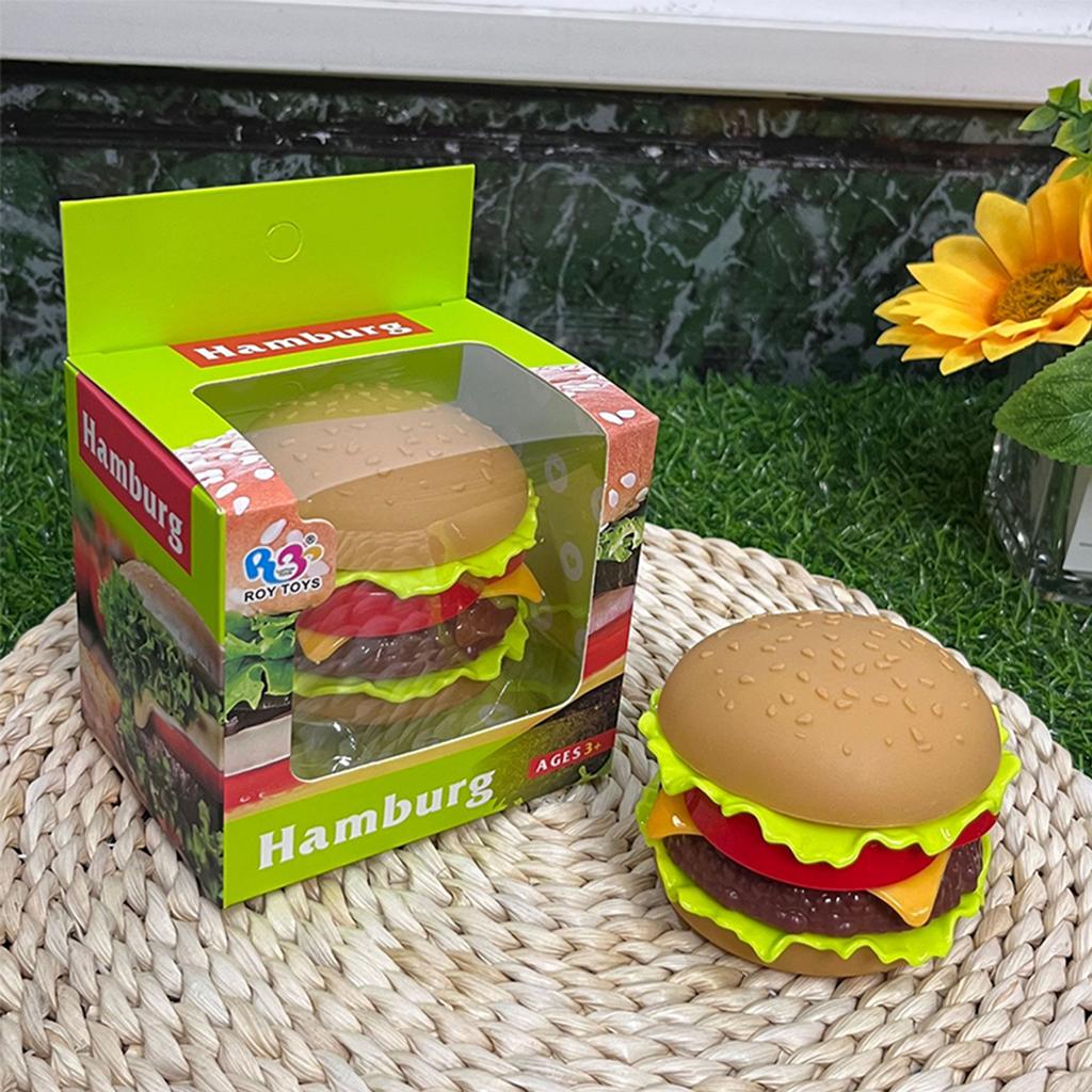Simulated Food Seven Layer Burger Baby Disassembly Toy, Children's Play Home Small Gift Kitchen Toy