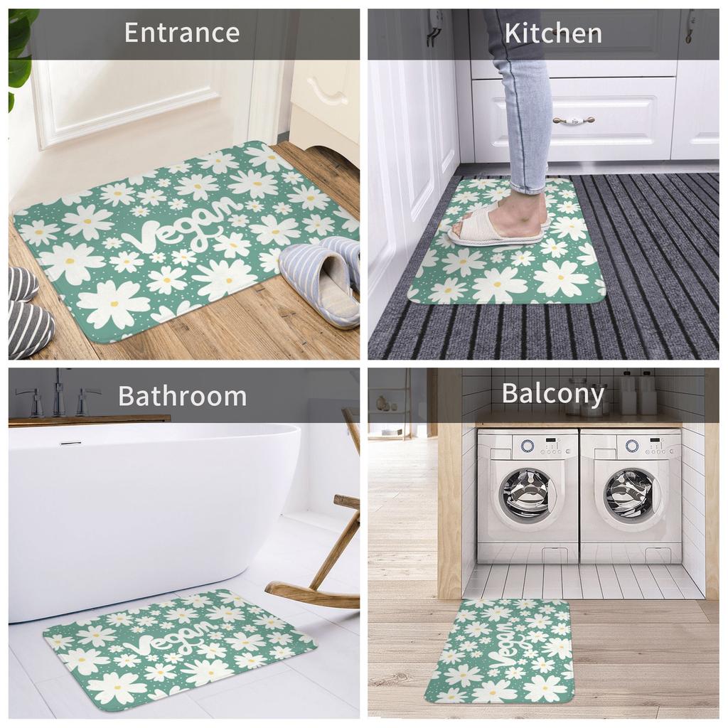 100 vegan Front Door Floor Entrance Mats Indoor Vegetarian Life Bathroom Kitchen Doormat Toilet Carpet Rug
