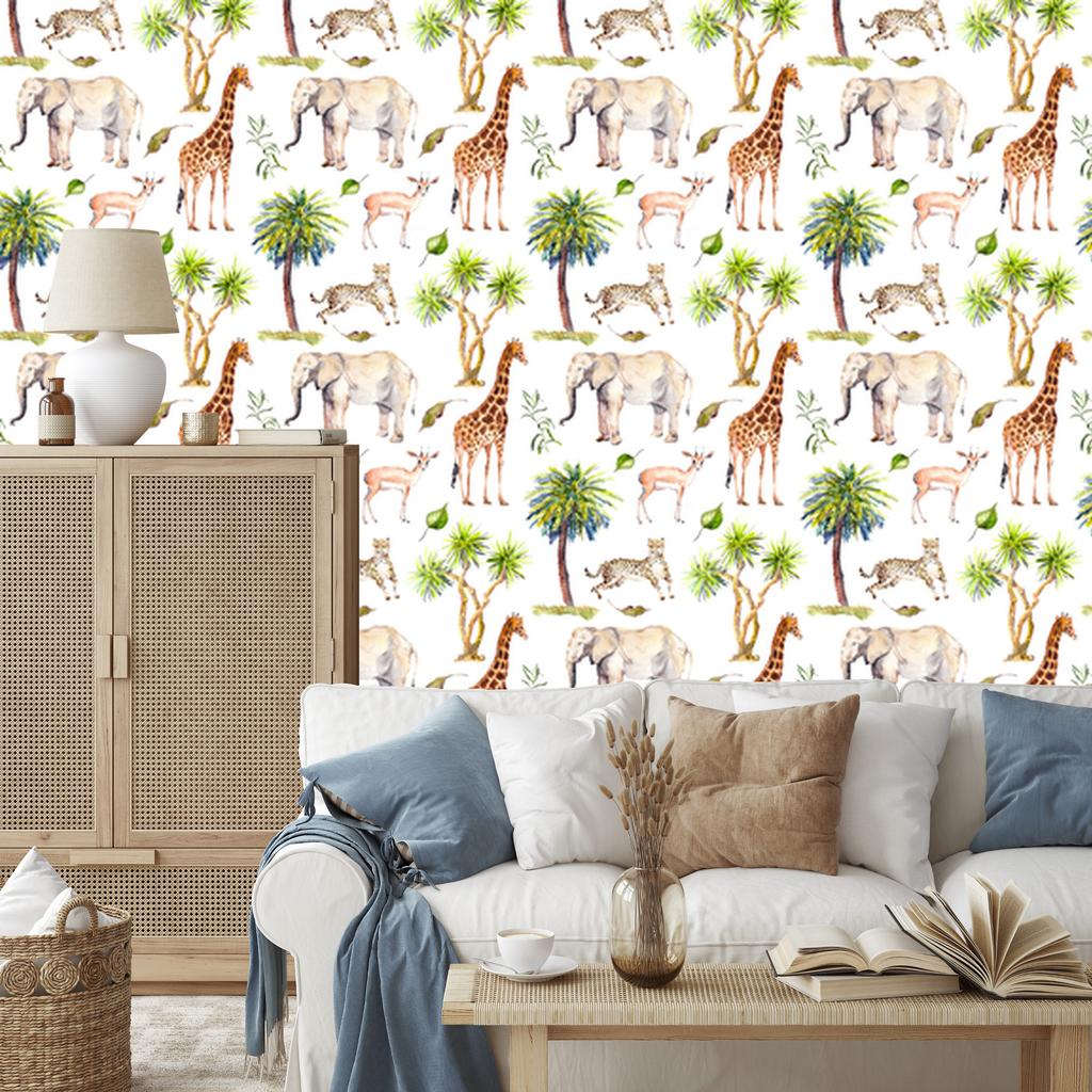 Wild Animals Wallpaper for Living Room and Bedroom 50x1000