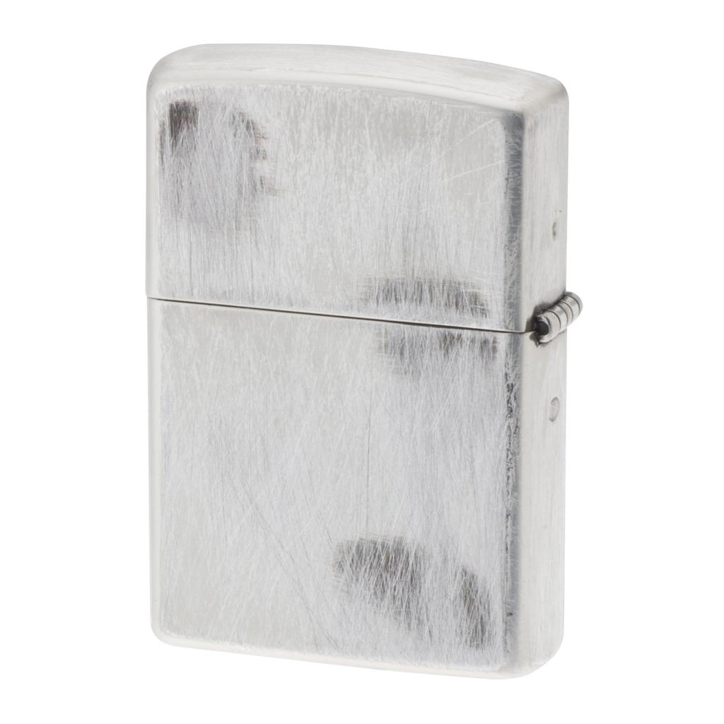 ZIPPO Lighter Silver Distressed Finish Funny Skull Etching 2UDS-GIVEUP