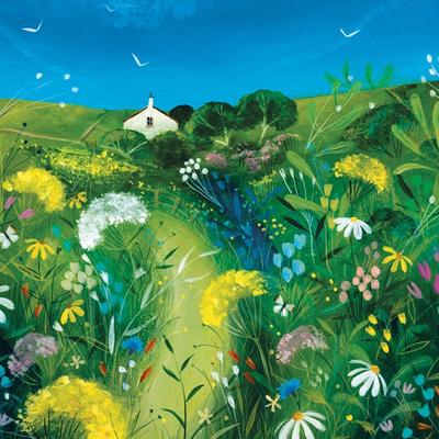 Stampa su tela incorniciata Julia Crossland Meadow Cottage