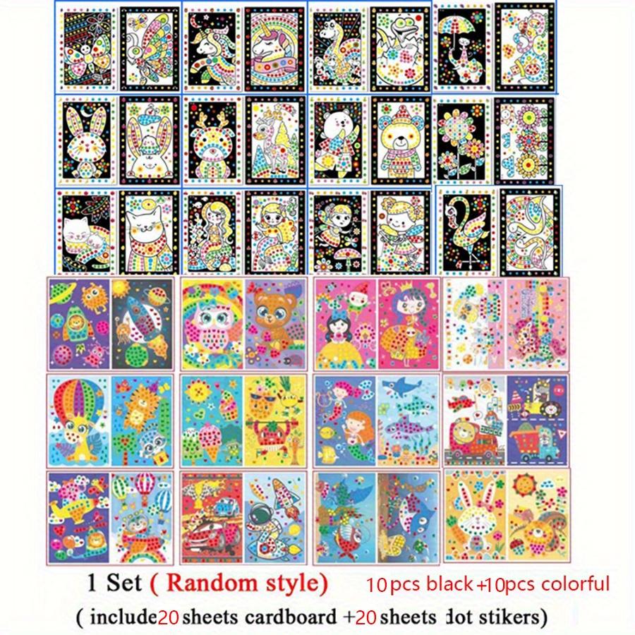 Non-Toxic 20 Sheets Kids Dot Coloring Book Diy Color Dot Cartoon Animal Drawing Mosaic Puzzle Stickers Children Creative Educational Toys