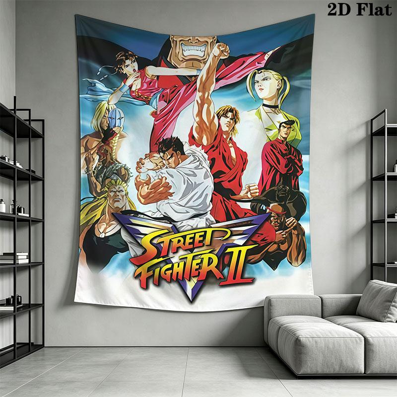 Street Fighter IV Wall Hanging Printed Fabric Blanket Decorative Tapestries for Bedroom Living Room Home Decor