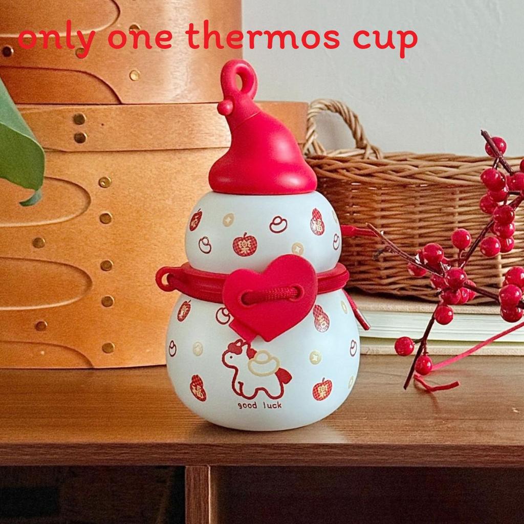 Year Of The Horse Portable Thermos Mug With Ceramic Inner And Travel Cap For Outdoor Use