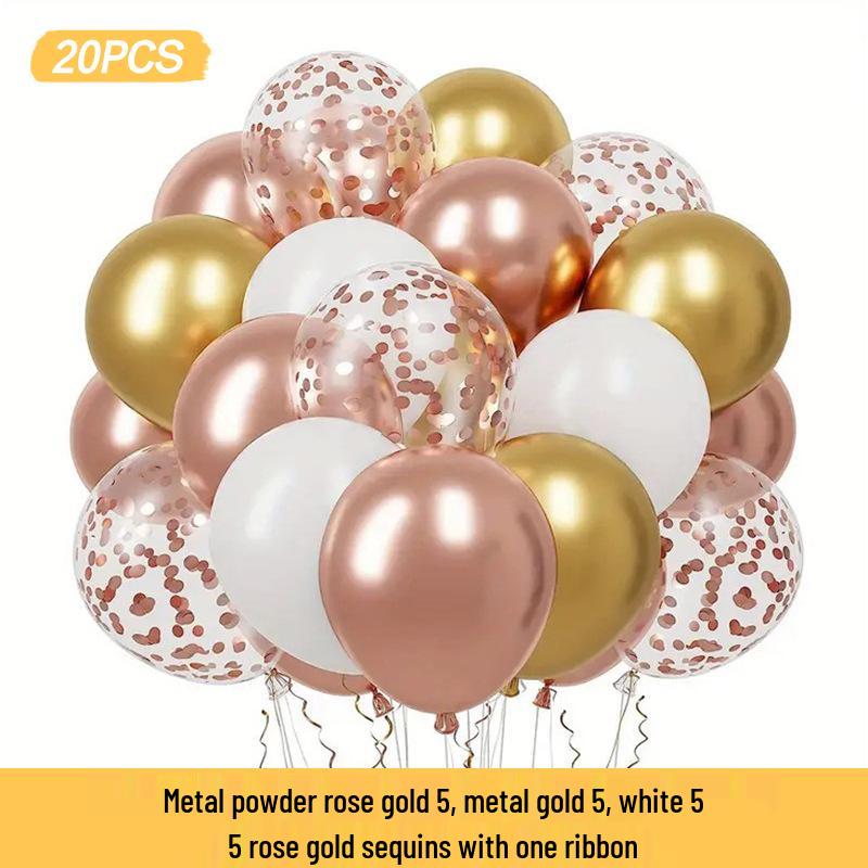 Neues Jahr Matt Glitzer Metallisch Latex Ballon Set für Dekorative Foto Atmosphäre