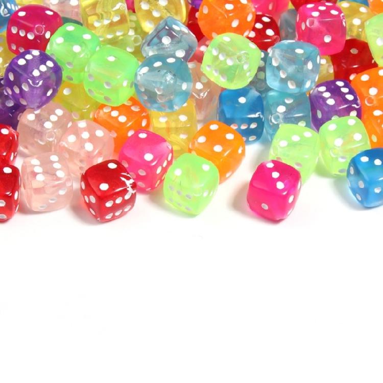 50 Pcs Six Sided Dices Acrylic Dices Board Game Acessories Table Game Dices Colorful Dices for Game
