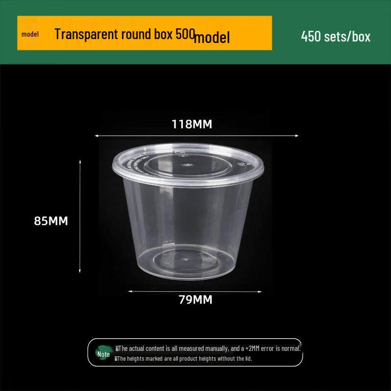 Disposable Transparent Plastic Round Food Containers with Lids