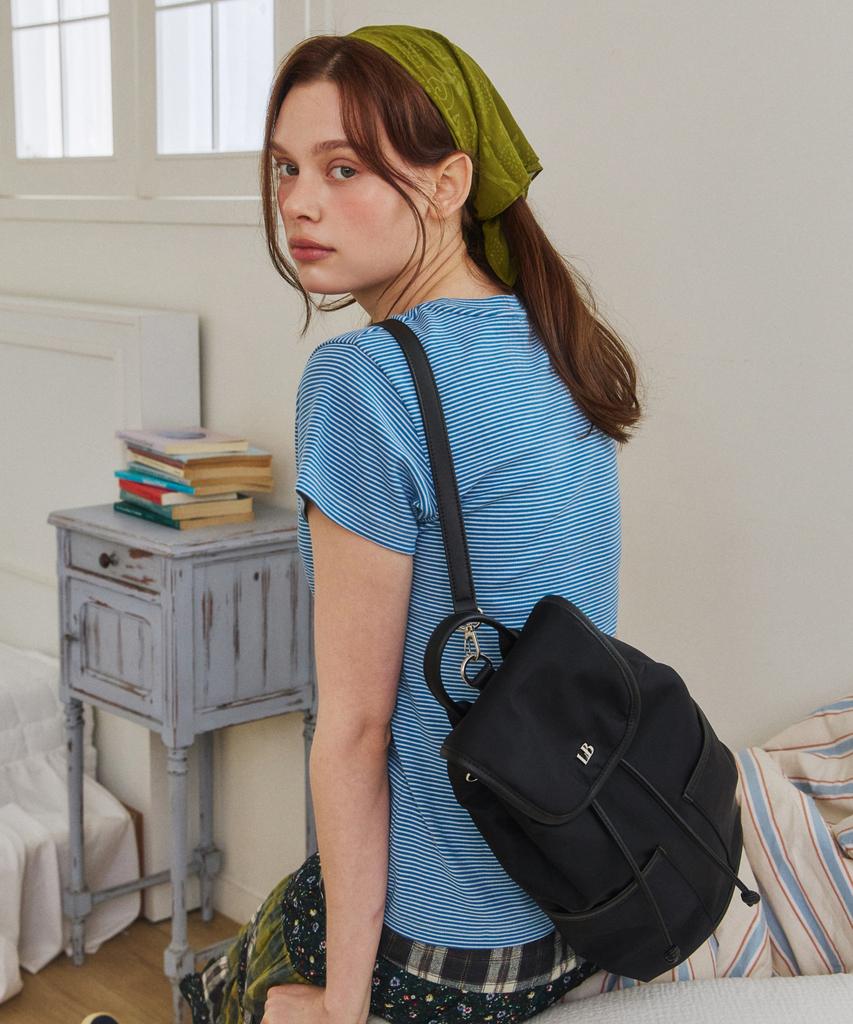Leneeb Sling Backpack Nylon Black