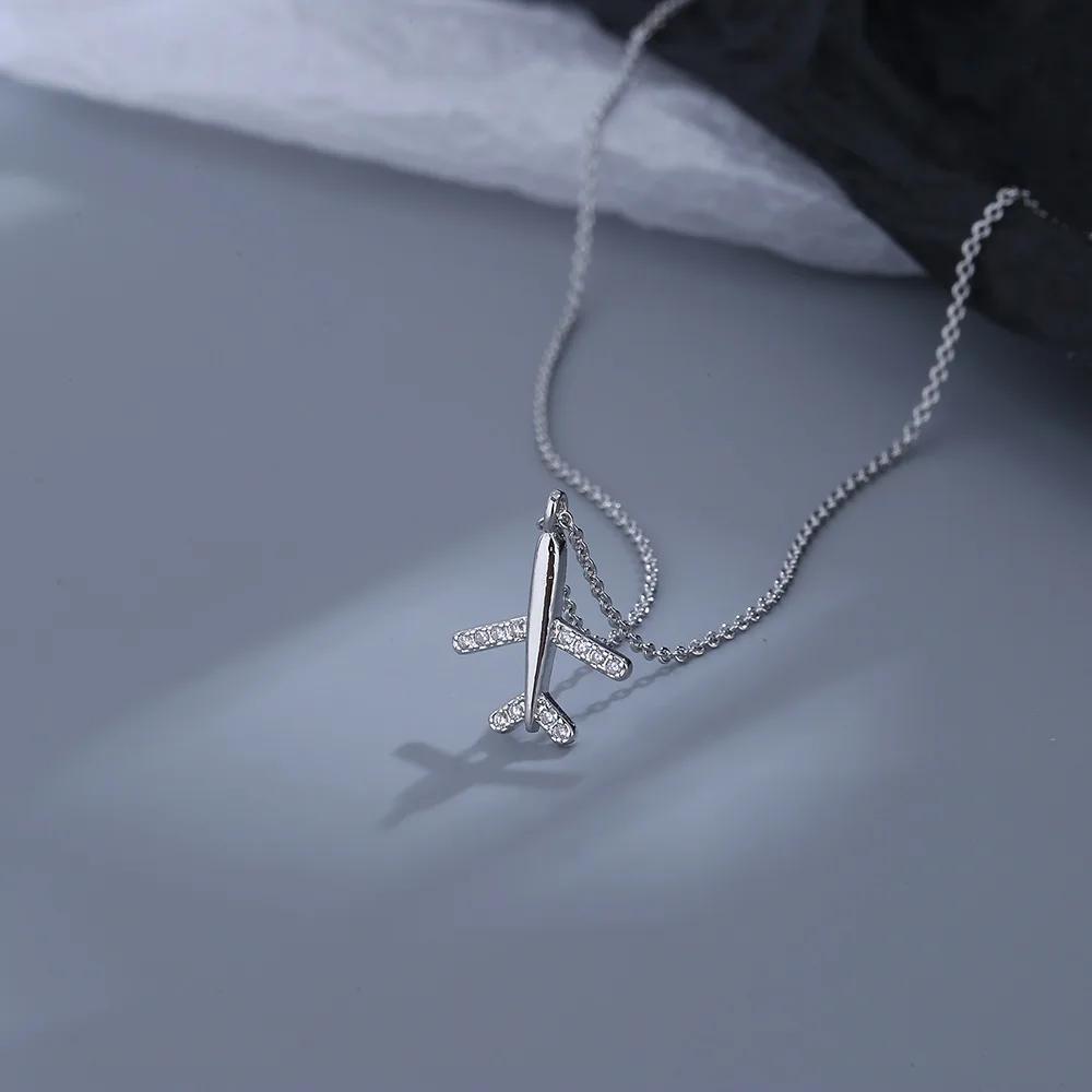 Personality Cute Pendant Clavicle Chain Women's Temperament Japanese and Korean Diamond-encrusted Aircraft Clavicle Chain