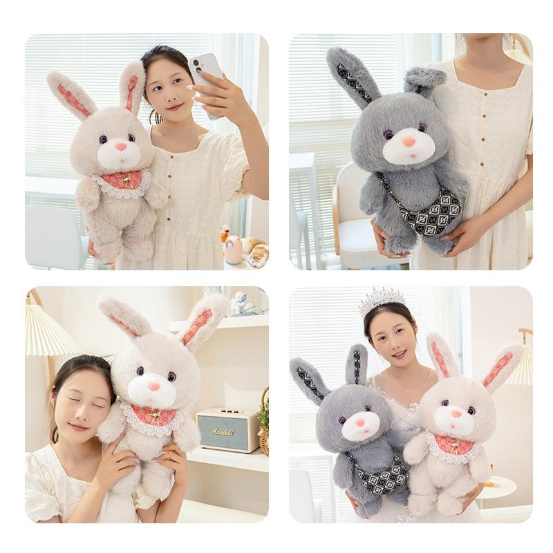 Cute couple rabbit doll plush toy soothing kids sleeping doll little bunny doll girl birthday gift