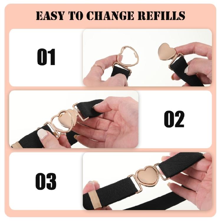 Universal Stretchy Decorative Belt Heart Shape Buckle Waistband Girl Accessories