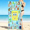 1Pc Spongebob Squarepants Characters Beach Towel Quick Dry Multiuse For Beach Pool Gym Yoga Home Travel Christmas Halloween Xmas Gift L131