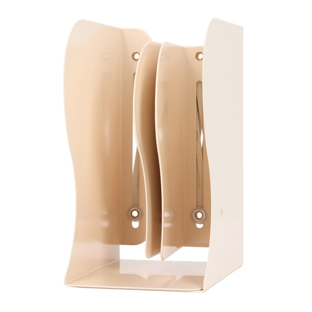 Metal Book Ends Orderly Storage Adjustment Metal Construction Simple Beige Retractable Bookend for H