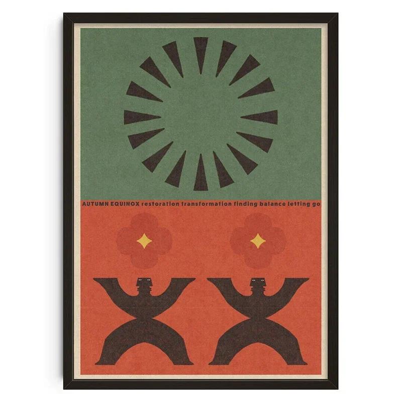 Vintage Classic Posters Retro Abstract Tin Signs Print Mid Century Wall Art Canvas Painting for Living Room Bedroom Home Decor