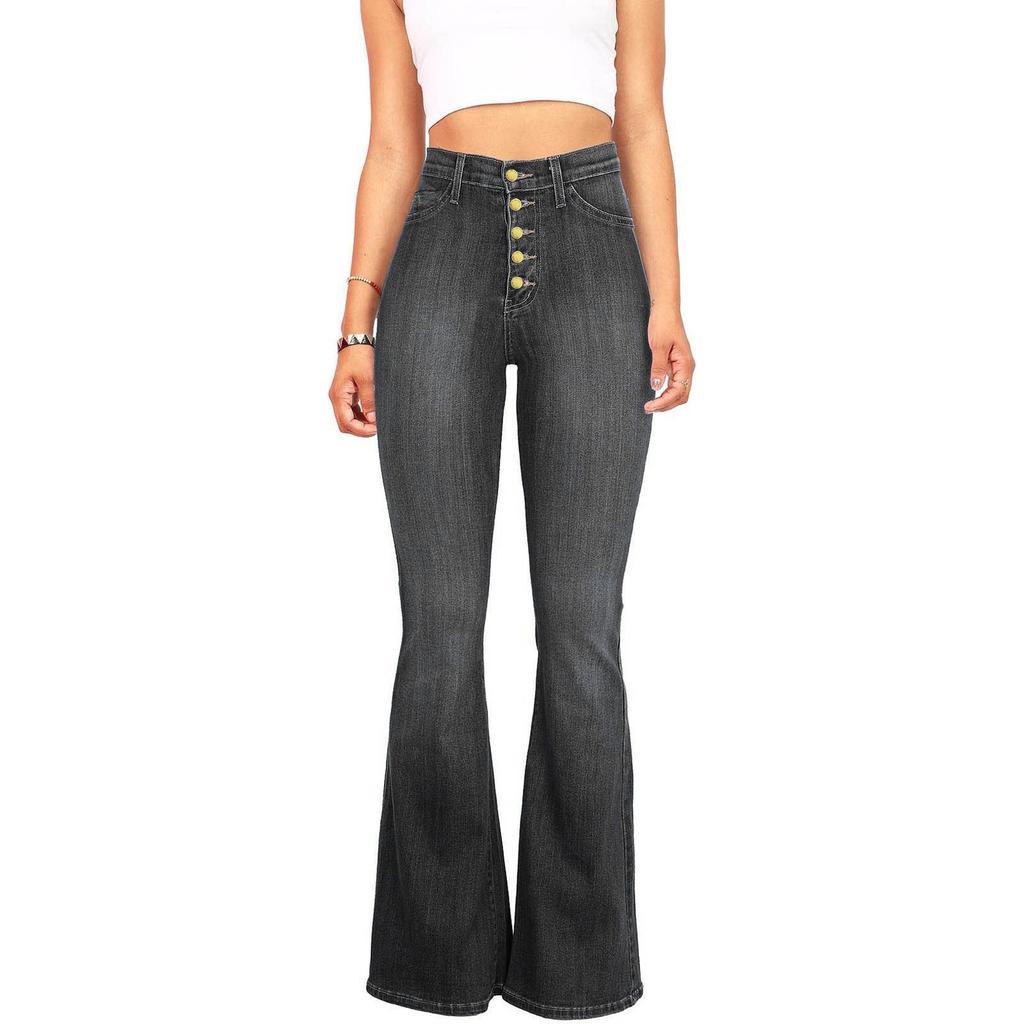 Jeans Women Slim High-waisted Flared Pants
