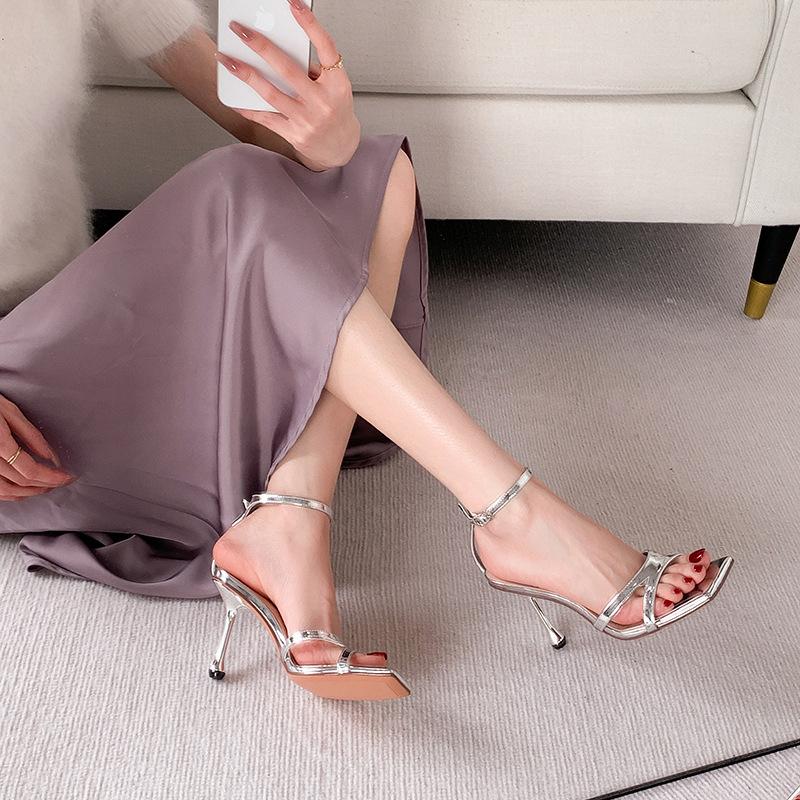 L241 2025 Spring and Summer New High Heels Fashion Versatile Stiletto High Sense One Word with High Heels Sandals Women
