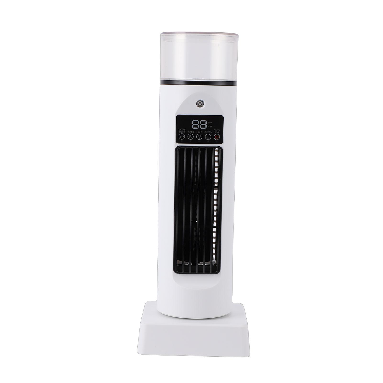 

Tower Fan Energy Saving 6 Speed Quiet Bladeless Humidifying Cooling Fan with Timer for Living Room Bedroom Black Remote Type 1
