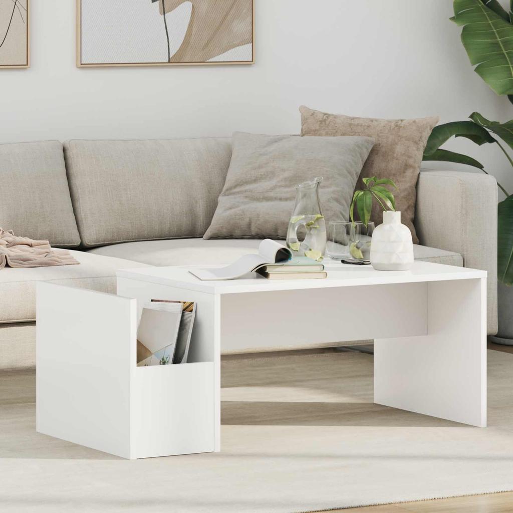 White Coffee Table 90 x 45 x 35 cm Engineered Wood