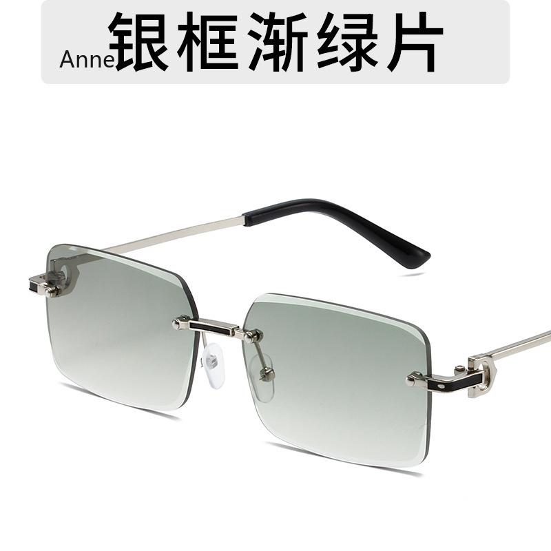 Vintage Square Rimless Sunglasses Women Luxury Designer Popular Small Rectangle Gradient Sun Glasses Fashion Shades