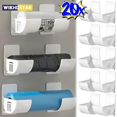 4pcs Trash Bags Shelf Holder Wall Mounted Plastic Bag Film Container DispenserGarbage Bag Storage Box Organizer For Kitchen
