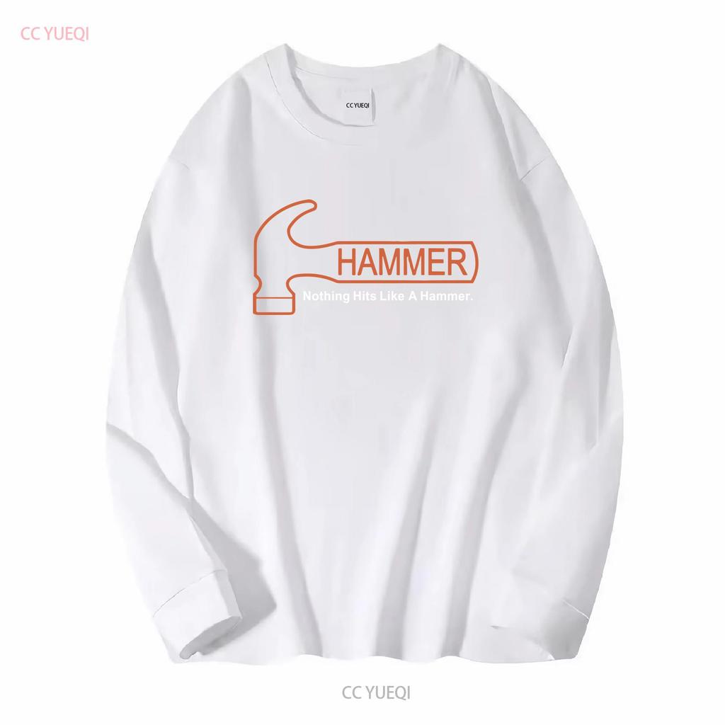 Hammer Bowling Logo Mens Black T Shirt Size S 5XL Long or Short Sleeves Vintage Washed Casual Graphic Streetwear Unisex