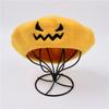 Vintage Plain Beret Cap For Women  French Artist  Chapeau Femme Wool Winter  Hats Solid Color Halloween Embroidery Pumpkin Hat