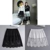 Schwarzer, sommerlicher Chiffon-Midirock mit Zierelementen – ideal für Freizeit und Büro
