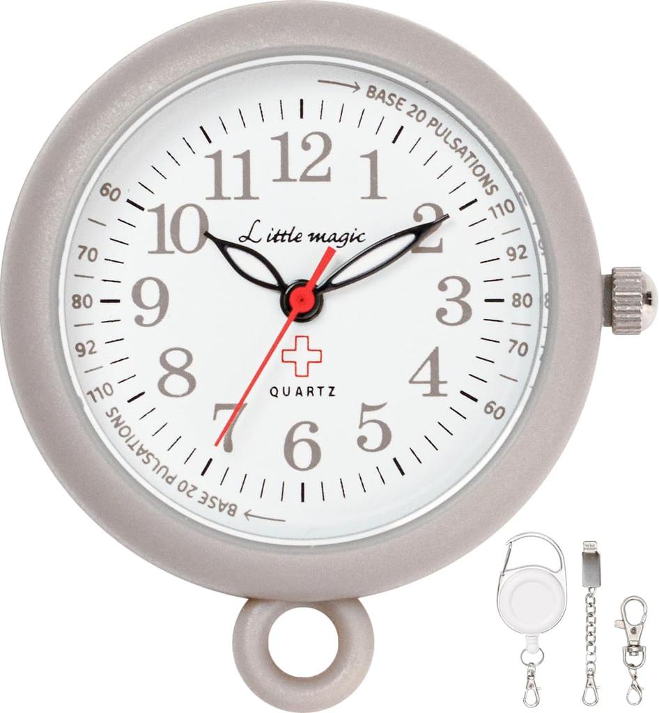 [Mała Magia] Zegarek pielęgniarki, zegarek kieszonkowy, kolor 34mm (glazura colore34GRG)