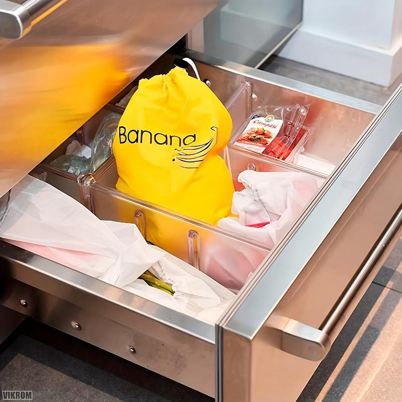 1pc Banana Storage Bag with "Banana" Label - Durable, Polyester Material, Perfect for Fresh Fruit Organization in The Kitchen