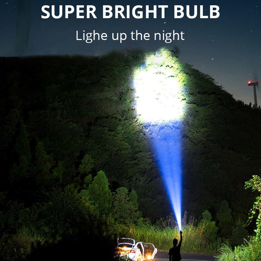 500LM Portable Flashlight USB Rechargeable Power Display Torch Emergency Lantern