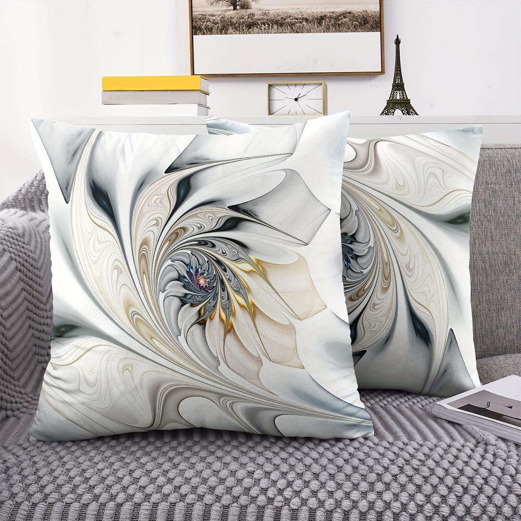 Abstract Mandala Ink Wash Texture Double-Sided Throw Pillow Covers, Minimalist Art Decor Cushion Cases For Living Room