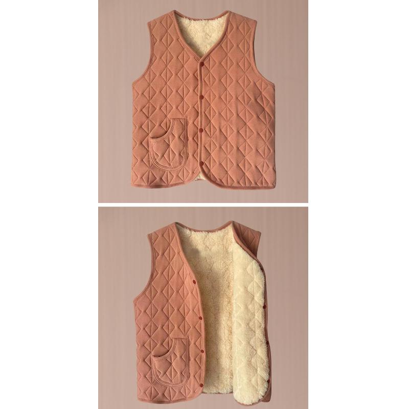 Dámská zimní móda plus size vesta s výstřihem do V, bez rukávů, jednobarevná, fleecová, hřejivá vesta, vesta