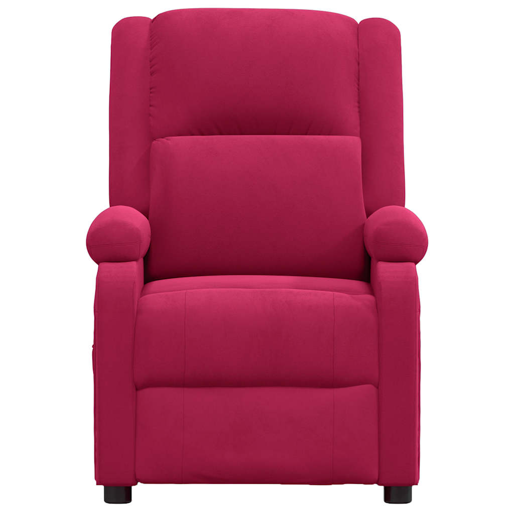 Recliner Chair Burgundy Velvet