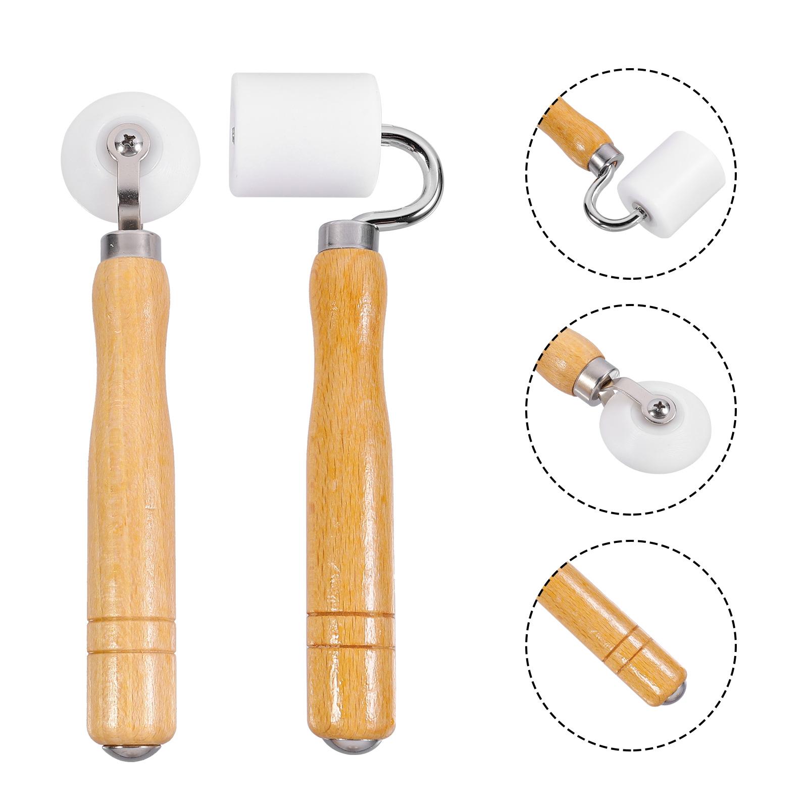 

2 шт. Ролик с колесиком для прокрутки, конструкция шва, деревянная ручка, прижимной инструмент для квилтинга, инструмент для обоев Пм хаки