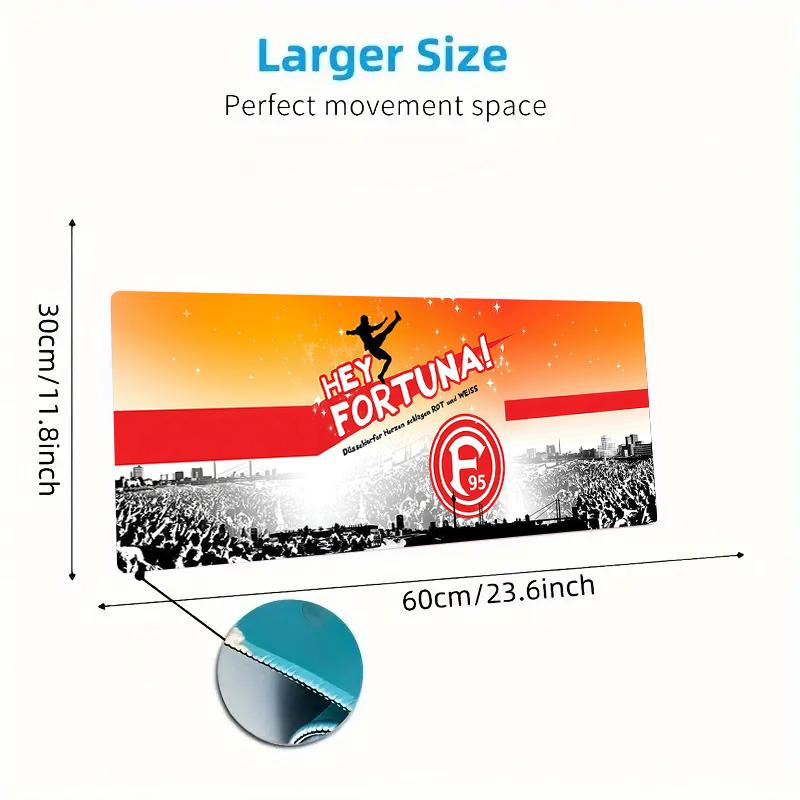 Tappetino per Mouse Colore Fortuna Düsseldorf Grande Cuscino per Tavolo da Gioco Antiscivolo Laptop Tablet Mousepad Grande Tappetino XXL Mini PC Tappetino da Gioco Con bordo bloccato