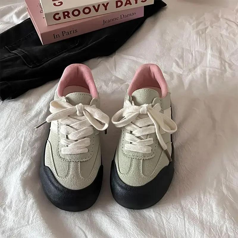 Fashion Thick-soled German Training Explosion 2025 New Mint Green and White Shoes Student Sports and Leisure Shoes Board Shoes